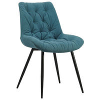 SZÉK fém, textil fekete, sötétkék  - sötétkék/fekete, Design, textil/fém (54/85/63cm) - Carryhome