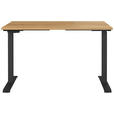 SCHREIBTISCH 120/80/72-118 cm  in Schwarz, Eichefarben  - Eichefarben/Schwarz, MODERN, Holzwerkstoff/Metall (120/80/72-118cm) - Novel