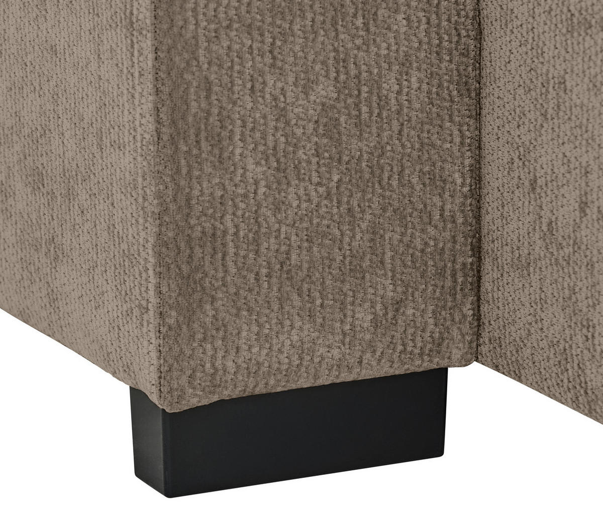 WOHNLANDSCHAFT Taupe Chenille  - Taupe/Schwarz, KONVENTIONELL, Kunststoff/Textil (140/328/140cm) - Ti'me