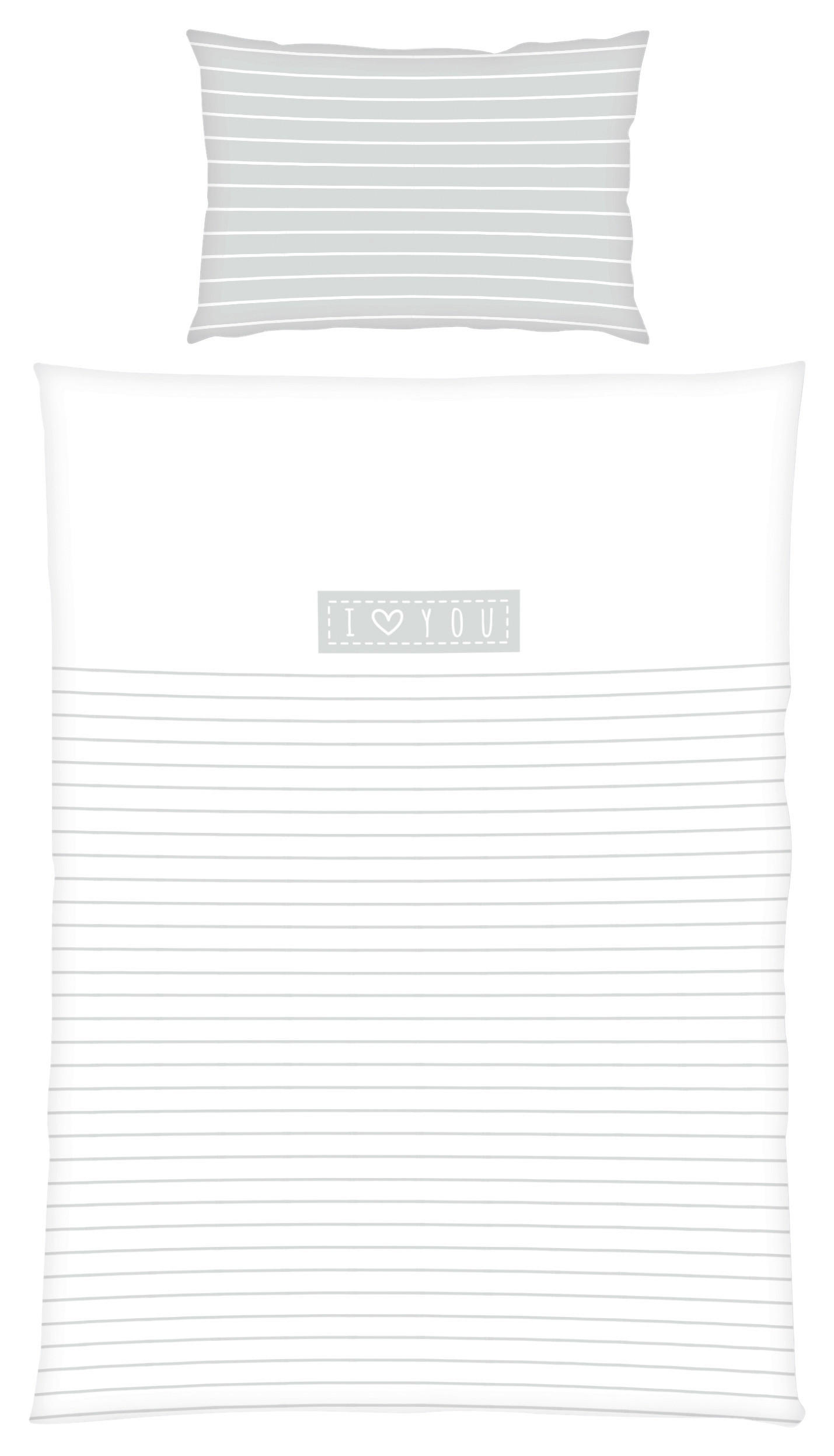 DETSKÁ POSTEĽNÁ BIELIZEŇ - sivá/biela, Konventionell, textil (100/135cm)