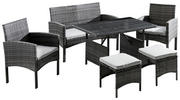 GARTENSET Stahl  - Grau, KONVENTIONELL, Glas/Kunststoff (112/78/60cm) - Ambia Garden