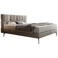 BOXSPRINGBETT 180/200 cm  in Graubraun  - Graubraun/Schwarz, Design, Leder/Textil (180/200cm) - Esposa