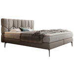 BOXSPRINGBETT 180/200 cm  in Graubraun  - Graubraun/Schwarz, Design, Leder/Textil (180/200cm) - Esposa