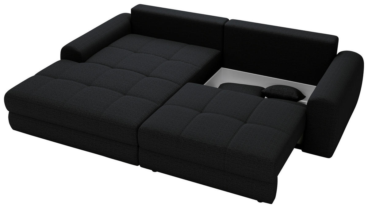 ECKSOFA LORSON Schwarz Struktur  - Beige/Schwarz, Design, Kunststoff/Textil (208/290cm) - Livetastic