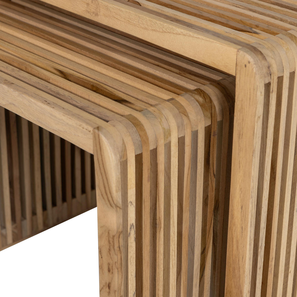 BEISTELLTISCHSET Jasmijn Teakholz Hartholz rechteckig Naturfarben  - Naturfarben, Design, Holz (50-40/41-36/45-40cm) - Livetastic