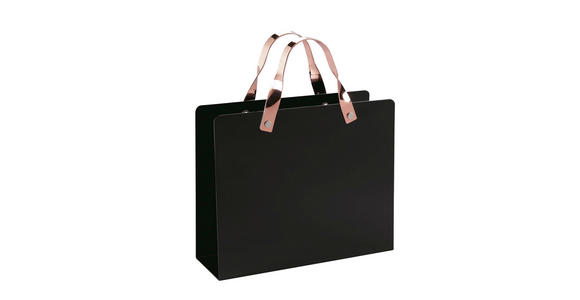 ZEITUNGSSTÄNDER - Messingfarben/Schwarz, Basics, Metall (30/25-35,3/10cm) - Xora
