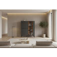 HIGHBOARD , 96,3/117/41,5 cm,  - Schwarz/Grau, Design, Glas/Holzwerkstoff (96,3/117/41,5cm) - Novel