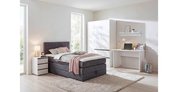 BOXSPRINGBETT 120/200 cm,  in Anthrazit  - Anthrazit/Schwarz, Design, Kunststoff/Textil (120/200cm) - Xora