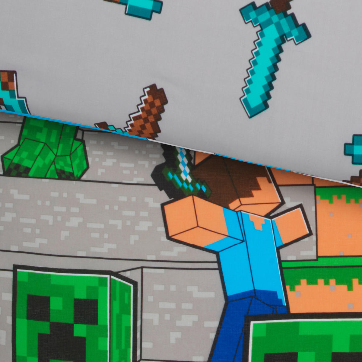 DEČJA POSTELJINA 140/200 cm tekstil višebojna  - višebojna, Konvencionalno, tekstil (140/200cm) - Minecraft