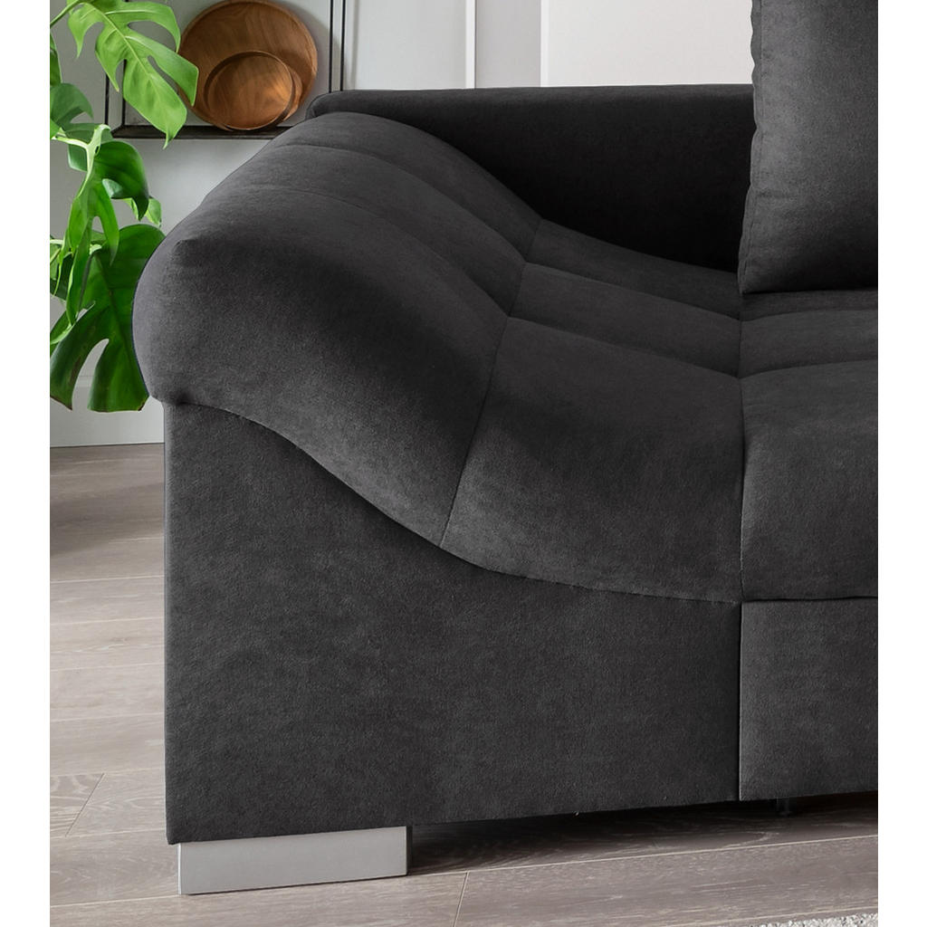 Thumbnail - Mid.you Eckschlafsofa, Schwarz, Textil, Buche, 4-Sitzer, Füllung: Schaumstoff, 298x202 cm, Liegefunktion, Rücken echt, A...