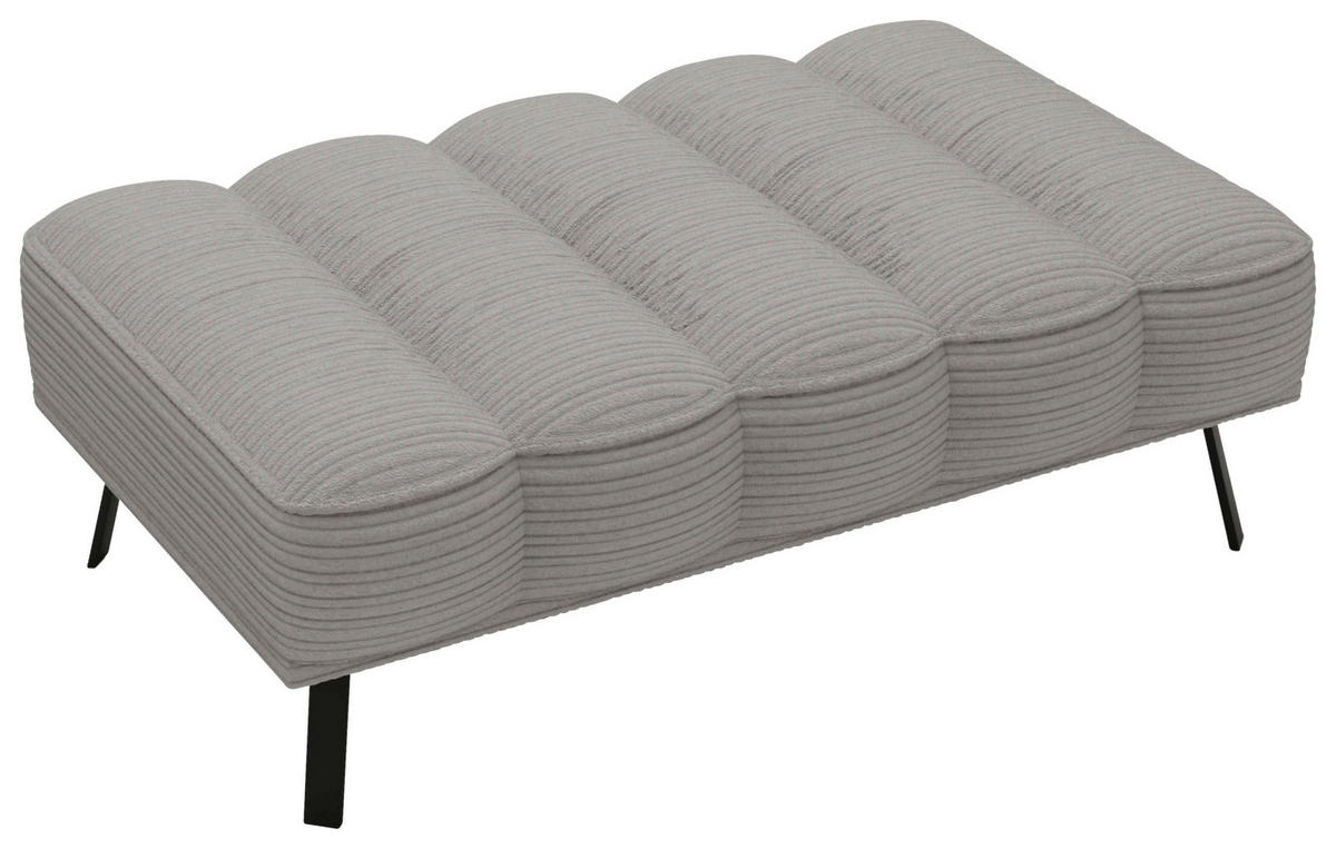 HOCKER Cord, Batyline® Grau  - Schwarz/Grau, Design, Textil/Metall (131/49/77cm) - Lomoco