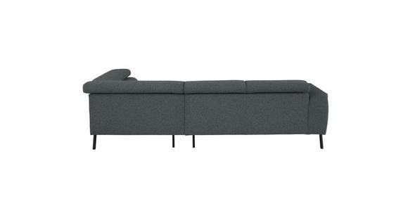 ECKSOFA in Chenille Grau  280/205 cm  - Schwarz/Grau, Design, Textil/Metall (280/205cm) - Xora