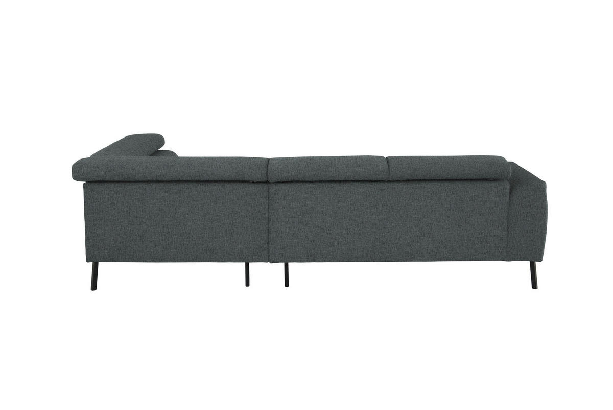 ECKSOFA in Chenille Grau  280/205 cm  - Schwarz/Grau, Design, Textil/Metall (280/205cm) - Xora