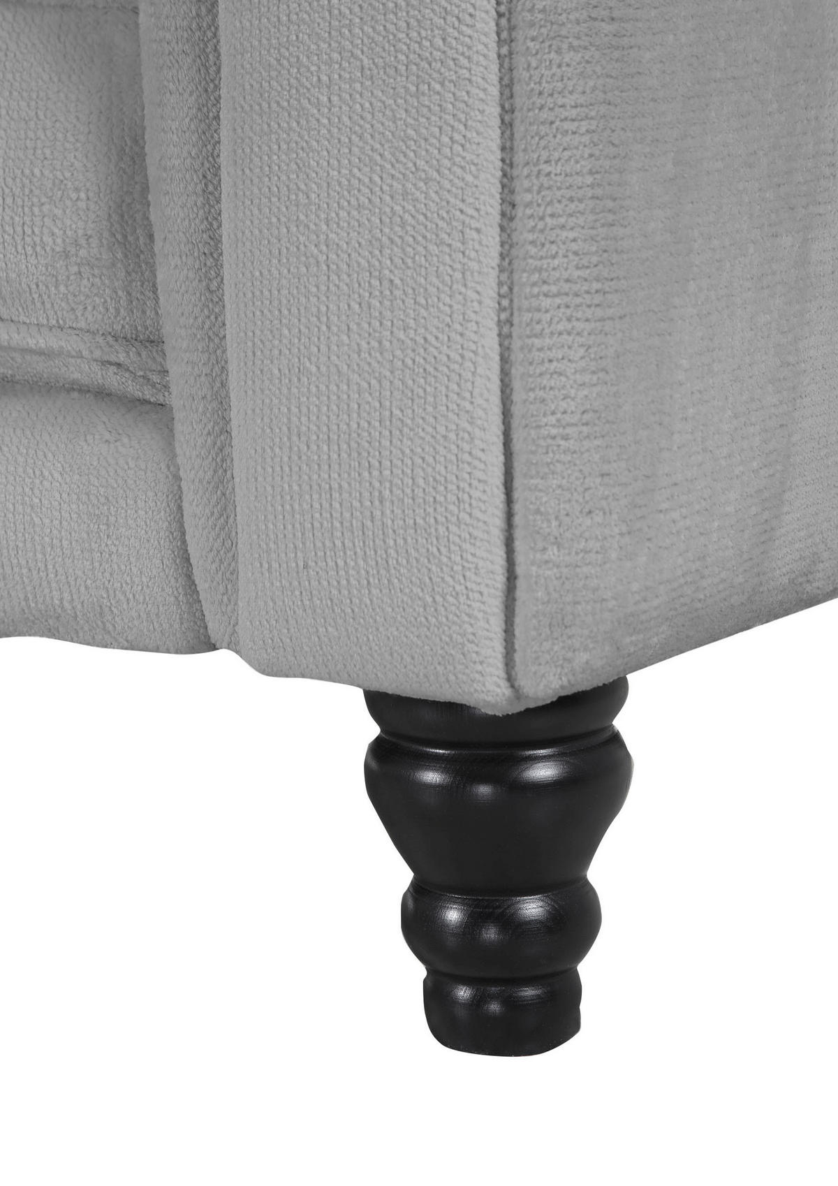 ECKSOFA in Plüsch Grau  160/260 cm  - Dunkelbraun/Grau, Design, Holz/Textil (160/260cm) - MID.YOU