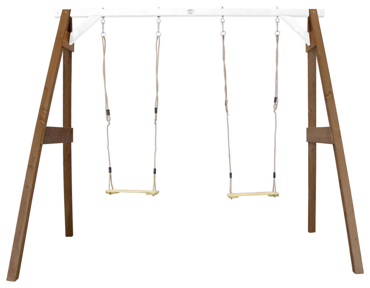 SCHAUKEL  - Weiss/Braun, Konventionell, Holz (254/207/160cm)