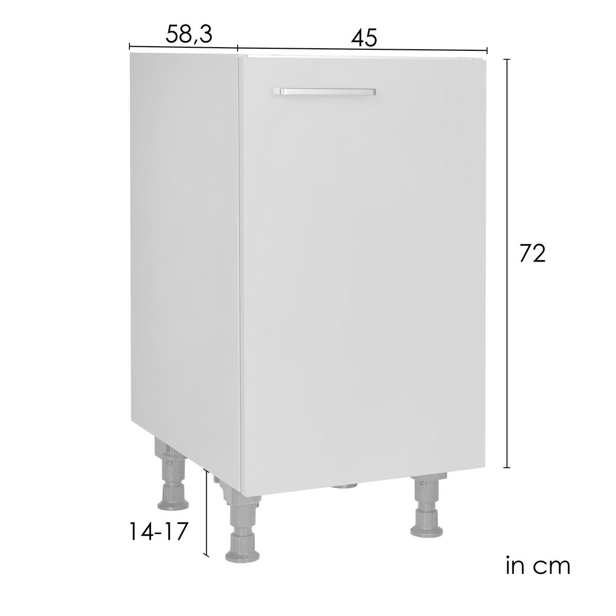 SPÜLENUNTERSCHRANK 45,0/87,0/56,0 cm  in Sandfarben  - Sandfarben/Schwarz, MODERN, Holzwerkstoff/Metall (45,0/87,0/56,0cm) - Nobilia
