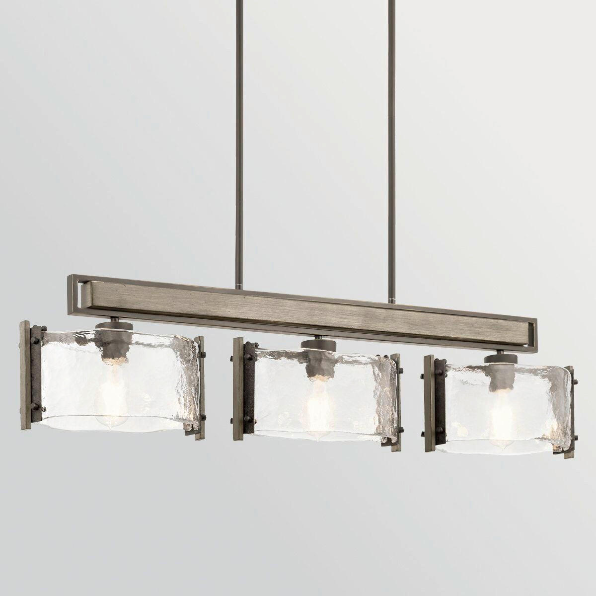 KRONLEUCHTER Kichler 24,8/106,1/20,3 cm  - Bronzefarben, Design, Glas/Metall (24,8/106,1/20,3cm) - Elstead Lighting