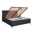 POLSTERBETT Lattenrost, Bettkasten Schwarz 140/200 cm  - Birkefarben/Schwarz, KONVENTIONELL, Holz/Textil (140/200cm) - Carryhome