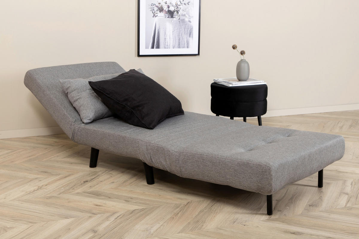 SCHLAFSESSEL in Textilgeflecht Grau, Schwarz  - Schwarz/Grau, Design, Textil/Metall (70/88/80cm) - Livetastic