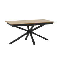 ESSTISCH in Holzwerkstoff  - Eichefarben/Schwarz, MODERN, Holzwerkstoff/Metall (90/75/160-200cm) - Livetastic