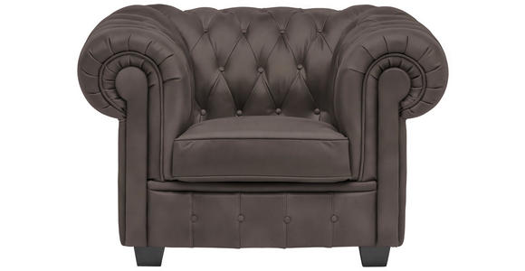 CHESTERFIELD-SESSEL - Wengefarben/Graubraun, LIFESTYLE, Holz/Textil (115/76,5/96cm) - Landscape