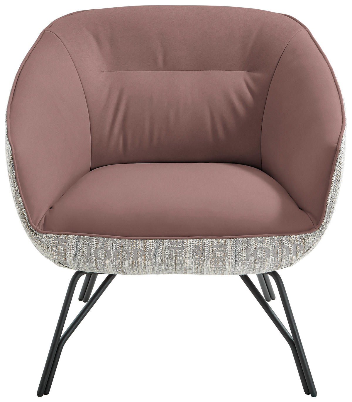 COCKTAILSESSEL - Beere/Anthrazit, Design, Leder/Textil (76/80/73cm) - Joop!