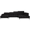 WOHNLANDSCHAFT in Samt, Webstoff Anthrazit  - Anthrazit/Schwarz, Design, Textil/Metall (177/385/216cm) - Welnova