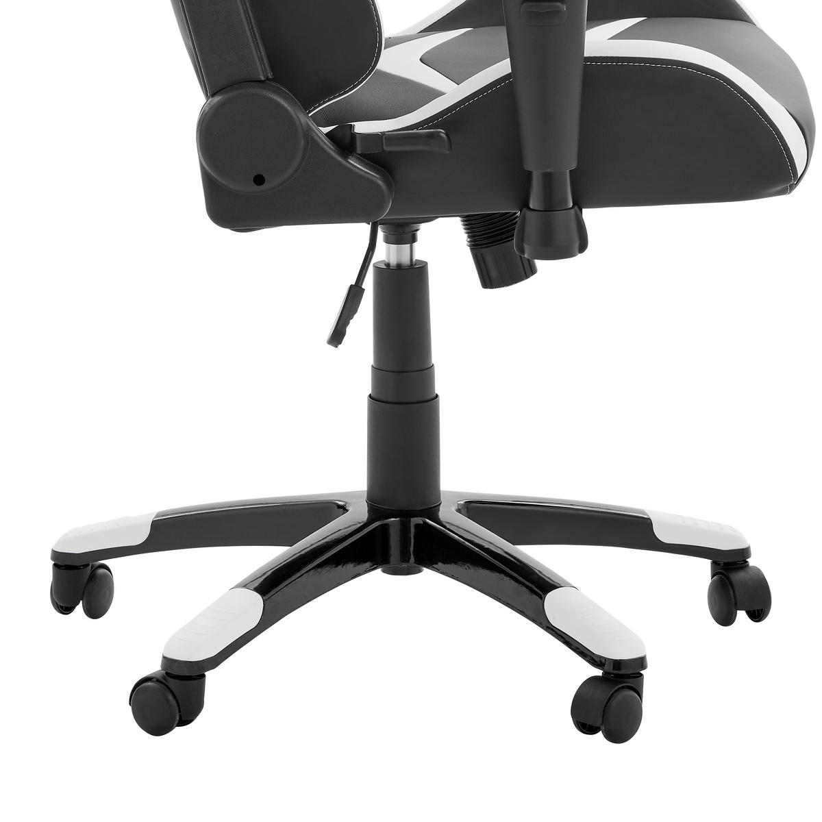 GAMINGSTUHL Schwarz, Weiß Metall, Kunststoff, Textil   - Schwarz/Weiß, Design, Kunststoff/Textil (68/124-134/59cm) - Hom`in