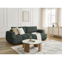 SCHLAFSOFA FUJI Leinenoptik Grün  inkl.  - Schwarz/Grün, MODERN, Kunststoff/Textil (251/113/88cm)