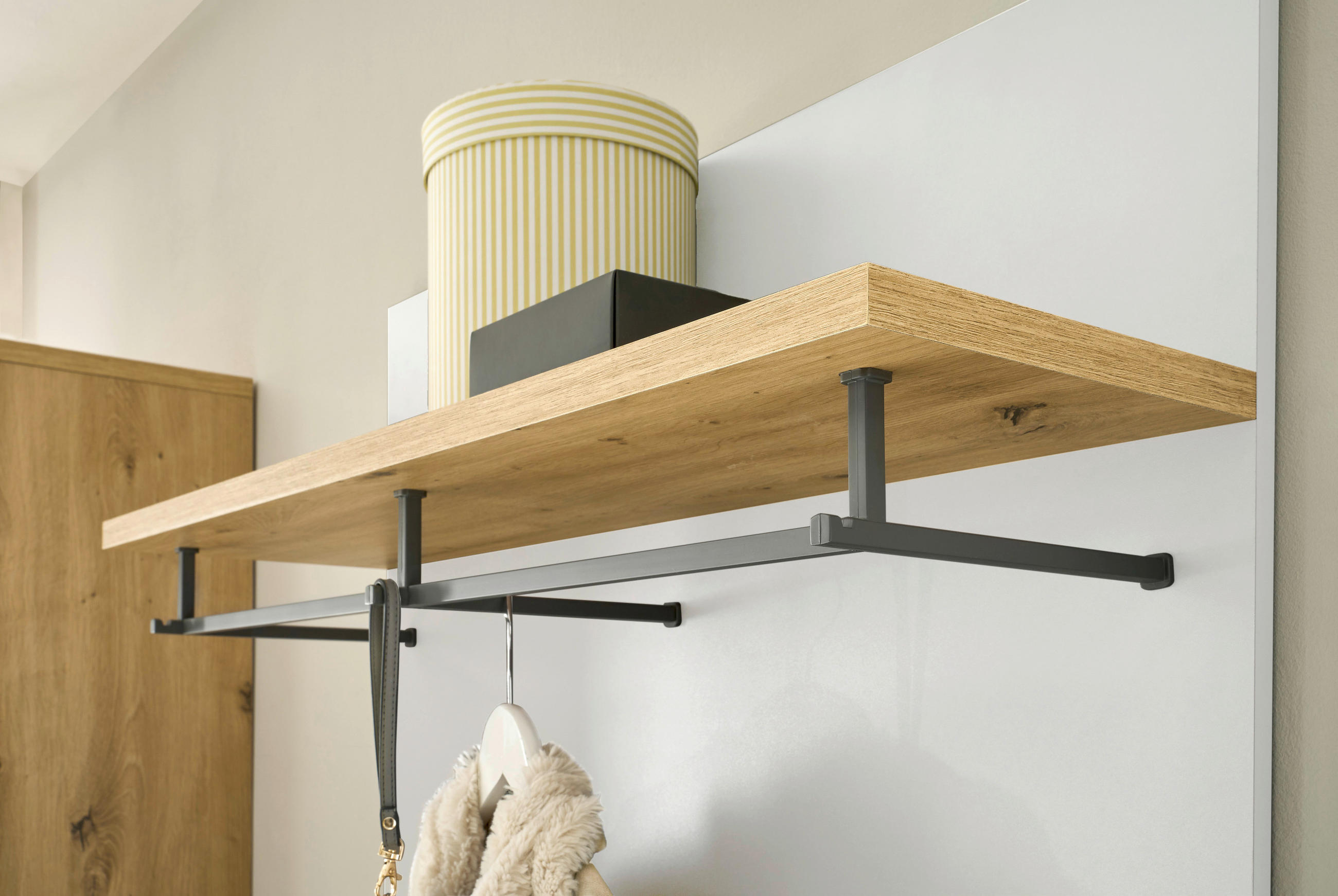 GARDEROBENPANEEL  in 85/95/27 cm  - Dunkelgrau/Weiß, Design, Holzwerkstoff (85/95/27cm) - MID.YOU