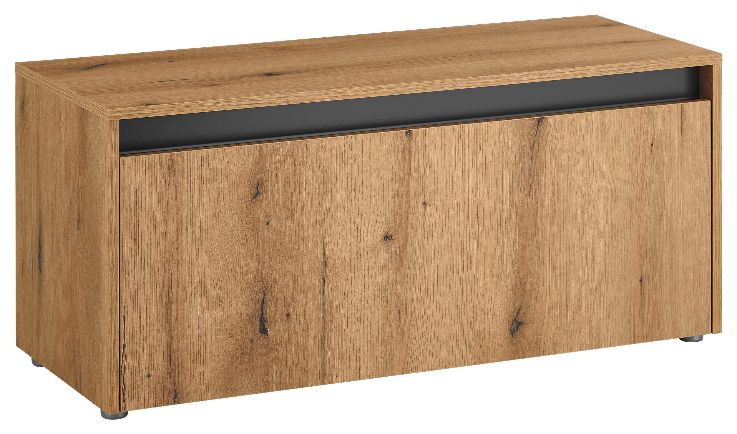 GARDEROBENBANK  in 100/45/40 cm  - Eichefarben/Anthrazit, Design, Kunststoff (100/45/40cm) - Modante