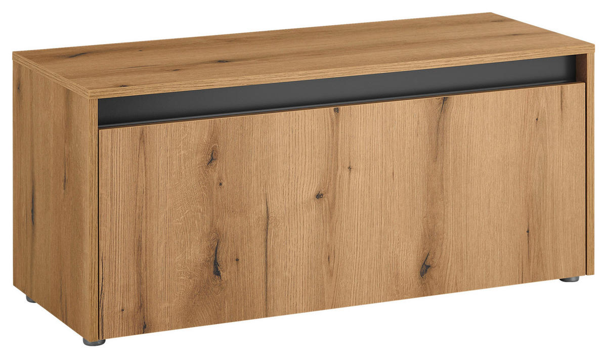 GARDEROBENBANK  in 100/45/40 cm  - Eichefarben/Anthrazit, Design, Kunststoff (100/45/40cm) - Modante