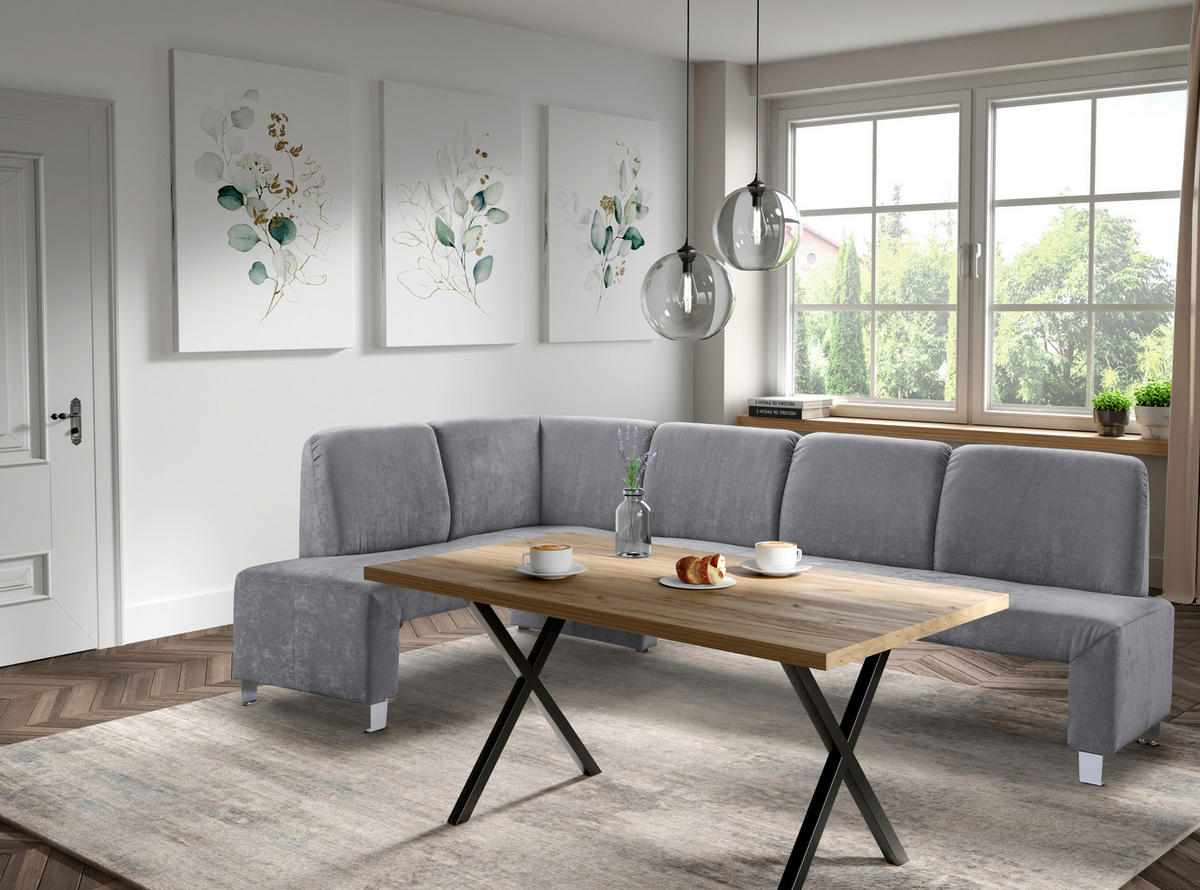 KLUPA KUTNA  antracit  drvo, tekstil, drvni materijal      - srebrne boje/antracit, Moderno, drvni materijal/drvo (244/157cm) - Livetastic
