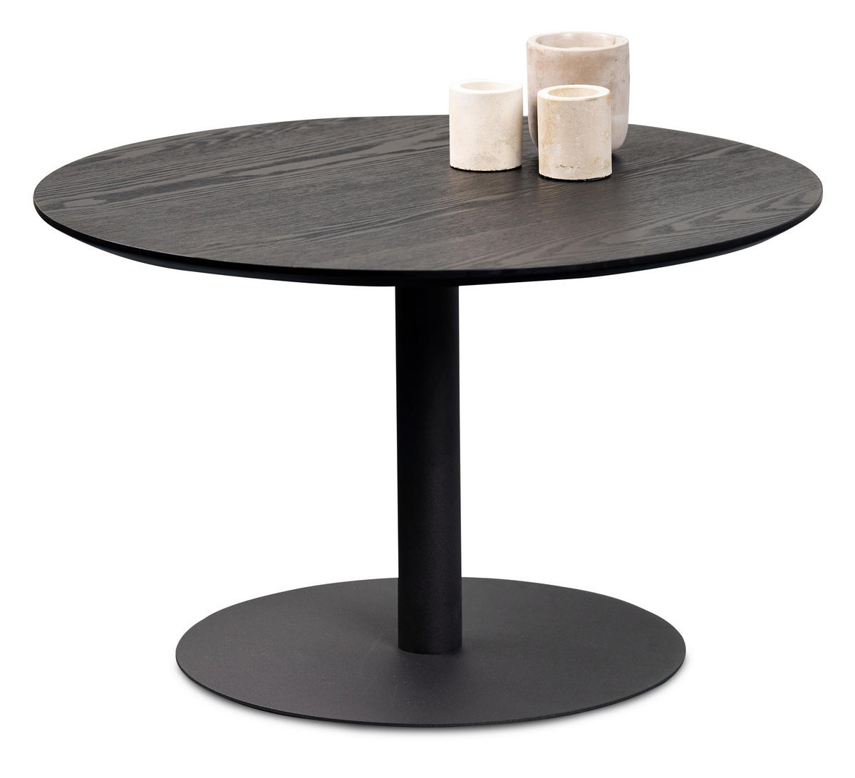 COUCHTISCH 60/60/37 cm rund Schwarz  - Schwarz, Design, Holzwerkstoff/Metall (60/60/37cm) - Xora