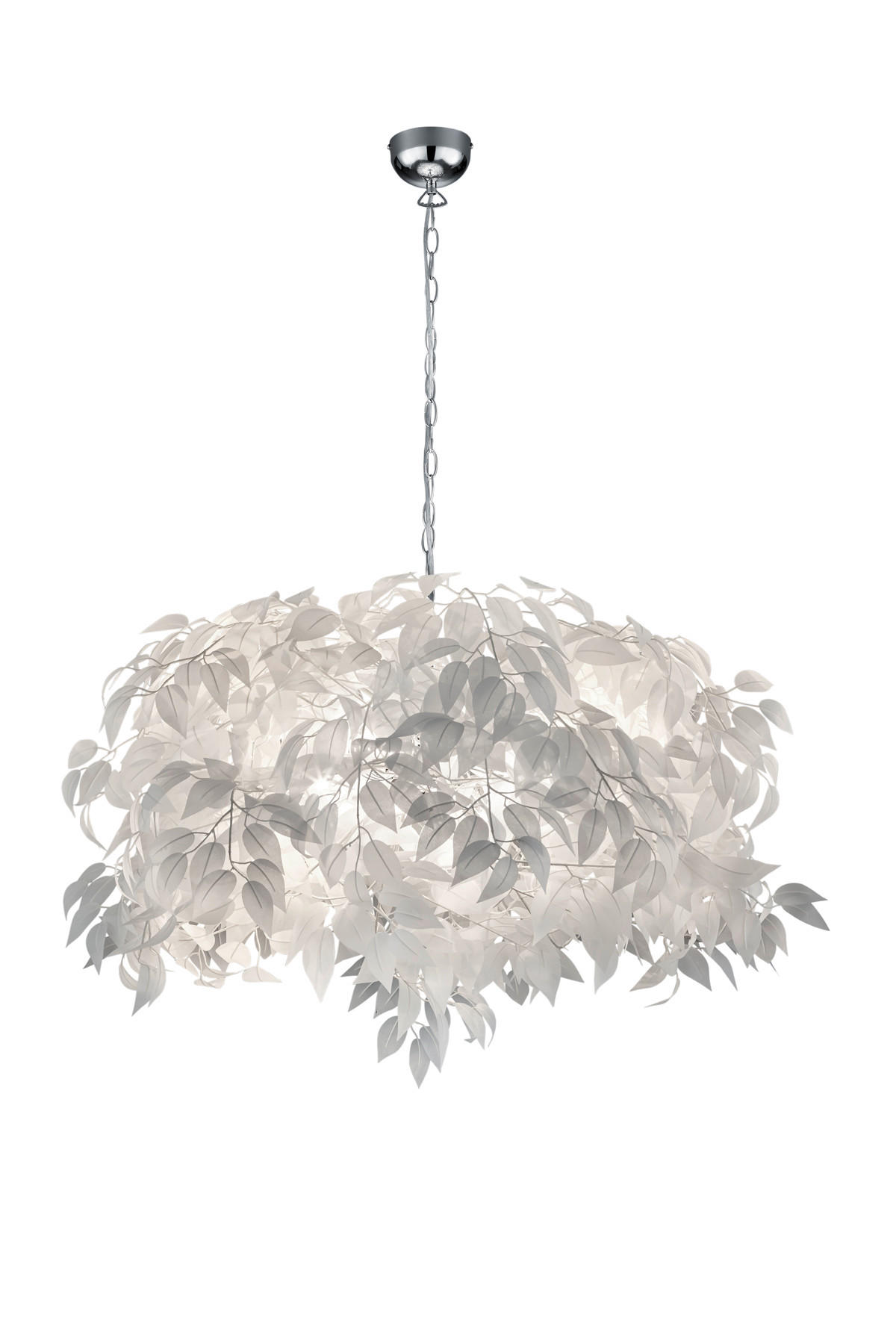 XXXLutz Hängeleuchte Weiß, Chrom 150 cm