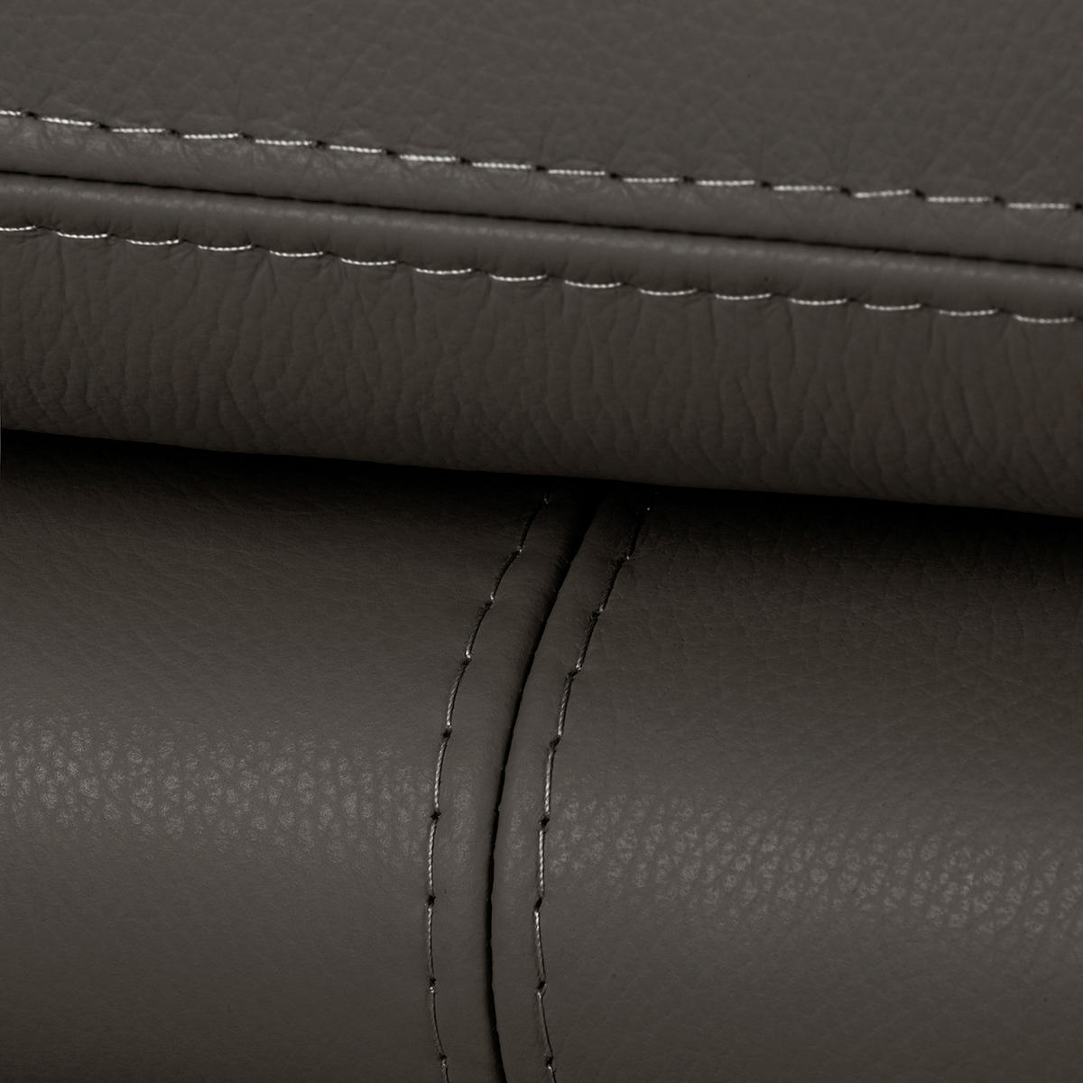 3-SITZER-SOFA Echtleder Dunkelbraun  - Dunkelbraun/Silberfarben, Design, Leder/Metall (214/90/88cm) - Livetastic