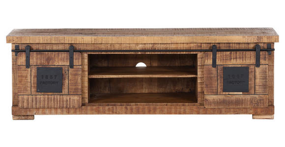 LOWBOARD  in 160/50/45 cm  - Schwarz/Naturfarben, KONVENTIONELL, Holz/Holzwerkstoff (160/50/45cm) - Landscape