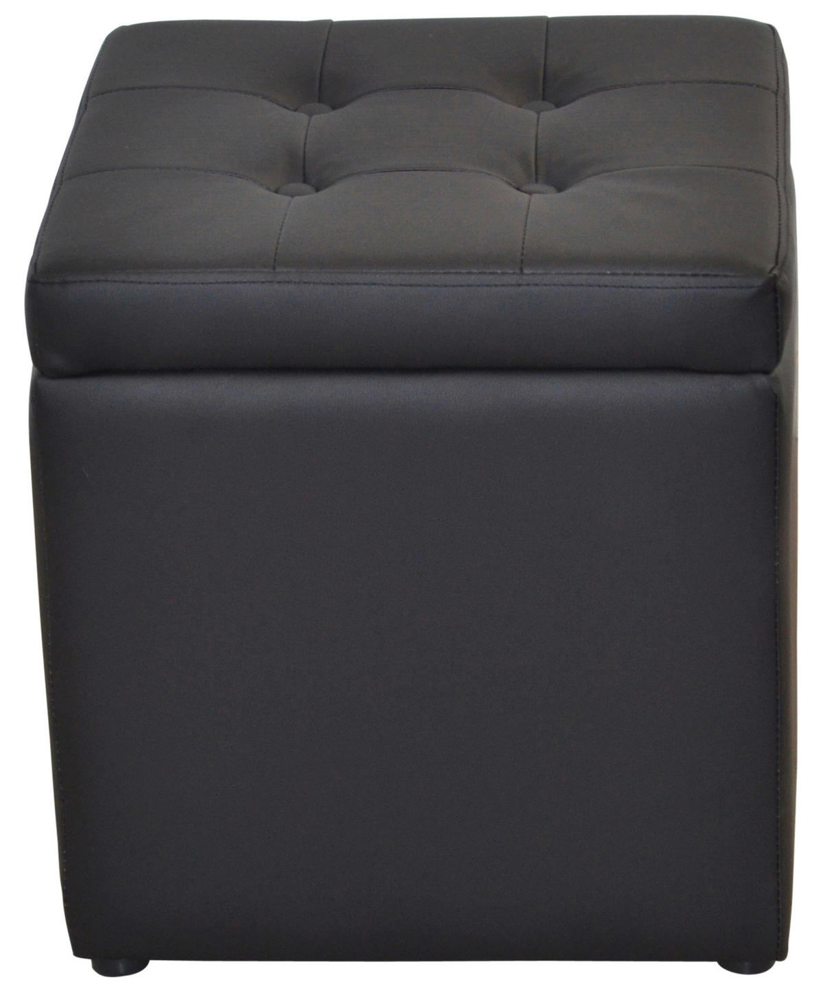 SITZWÜRFEL Lederlook Uni Schwarz  - Schwarz, Design, Kunststoff (41/41/40cm) - MID.YOU