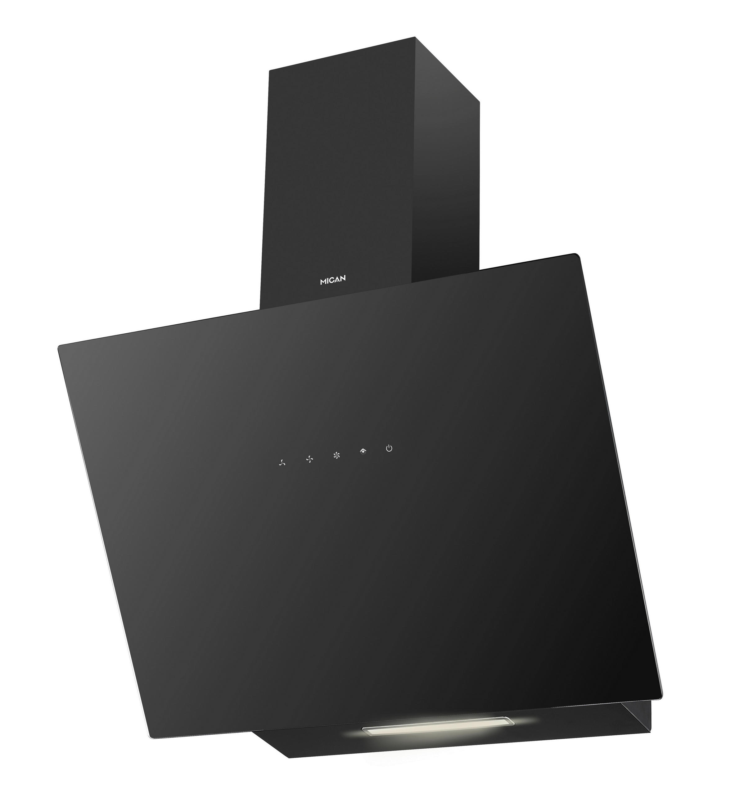 Mican Dunstabzugshaube Schwarz 60x75.8-113.8x37.6 cm