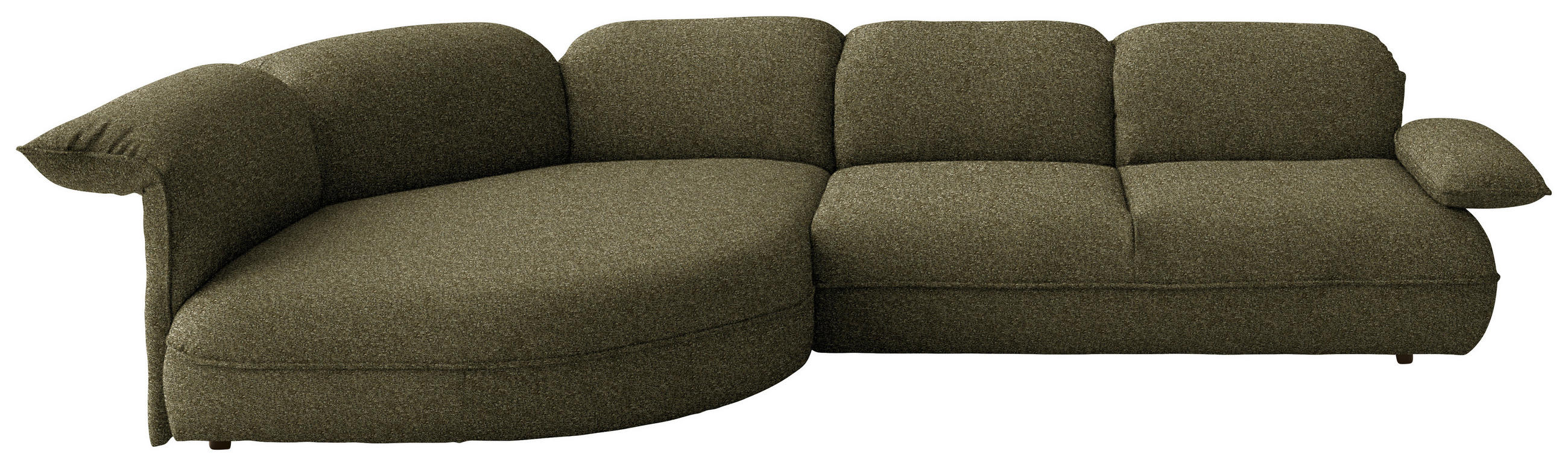 ECKSOFA Chenille Grün  - Schwarz/Grün, Design, Kunststoff/Textil (154/343cm) - Koinor