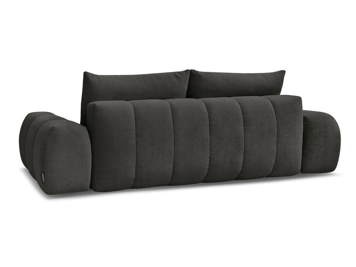 SCHLAFSOFA EVEREST  mit Rücken echt, Armteil links, Armteil rechts Struktur Schwarz  - Schwarz, MODERN, Kunststoff/Textil (278/90/115cm)