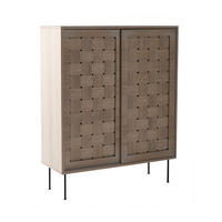HÖG BYRÅ  100/125/38 cm  - ek Bianco/svart, Klassisk, metall/trä (100/125/38cm) - Niels Andersson
