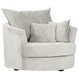 SESSEL in Chenille Beige  - Beige/Schwarz, KONVENTIONELL, Textil/Metall (115/72/115cm) - Carryhome