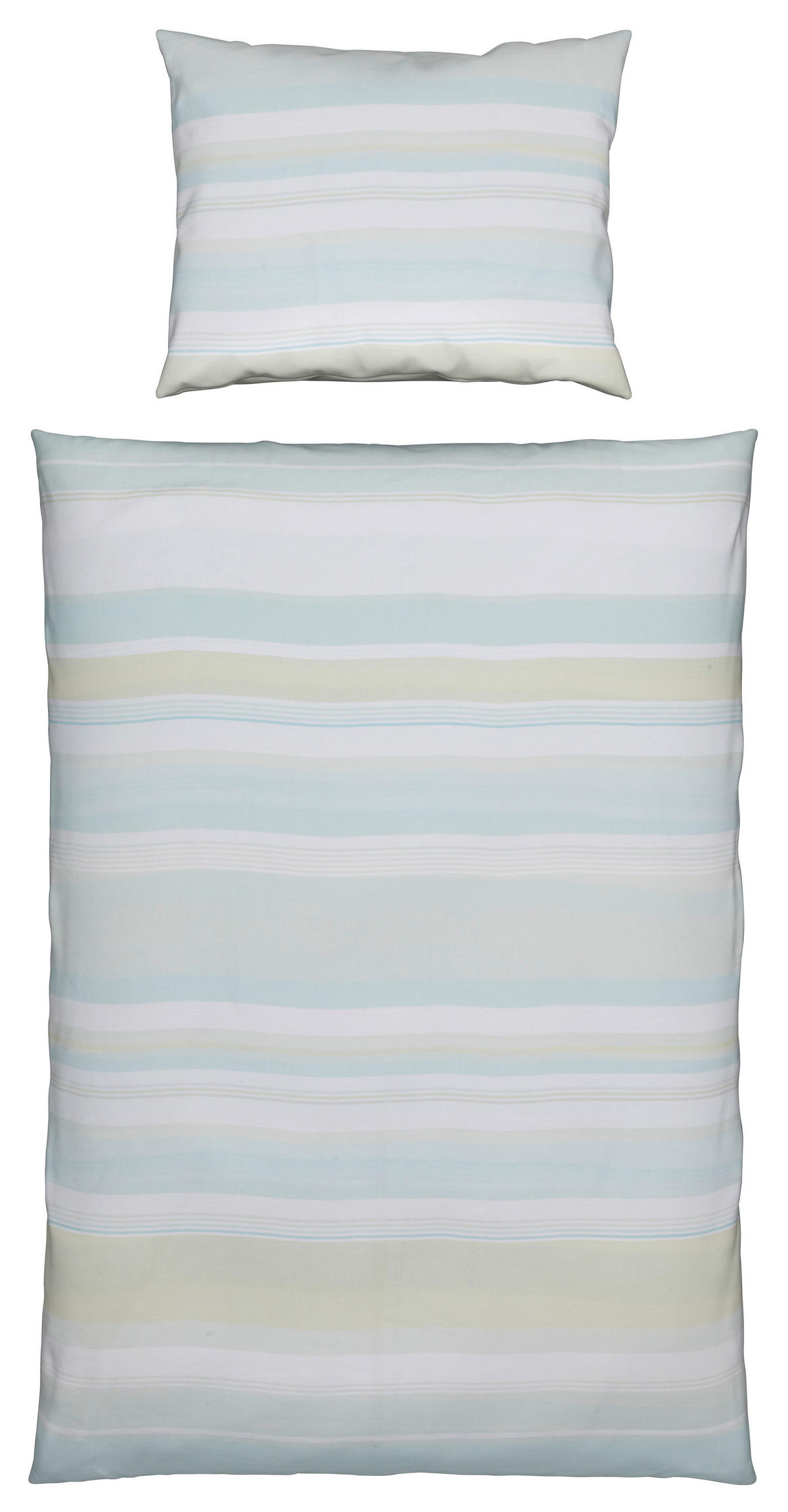 BETTWÄSCHE Frühjahr/Sommer 2024 Leinenoptik 140/200 cm  - Türkis/Weiß, KONVENTIONELL, Textil (140/200cm) - Fleuresse