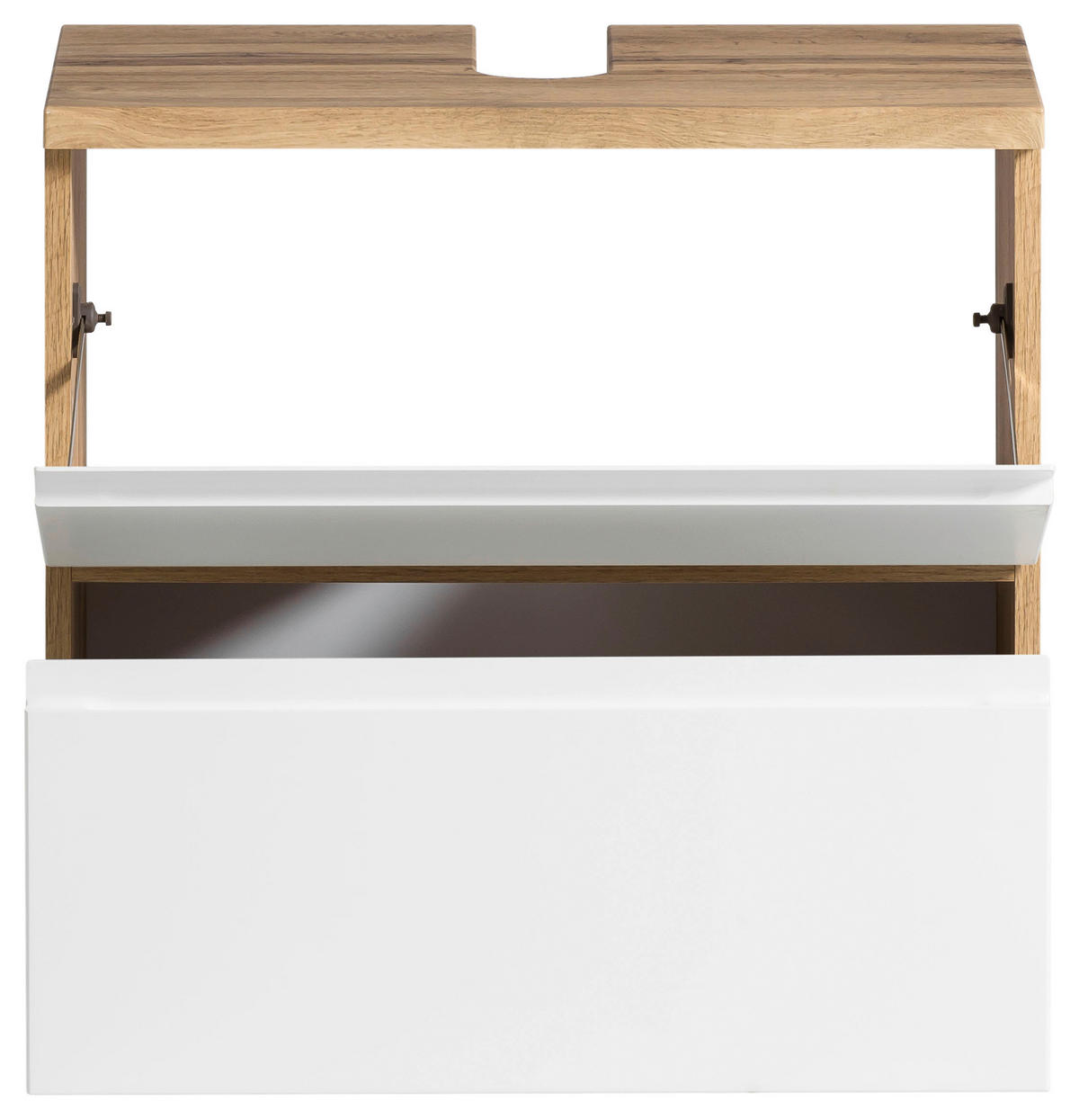 WASCHBECKENUNTERSCHRANK 60/59/35 cm  - Eiche Wotan/Weiß, MODERN, Holzwerkstoff (60/59/35cm) - Held