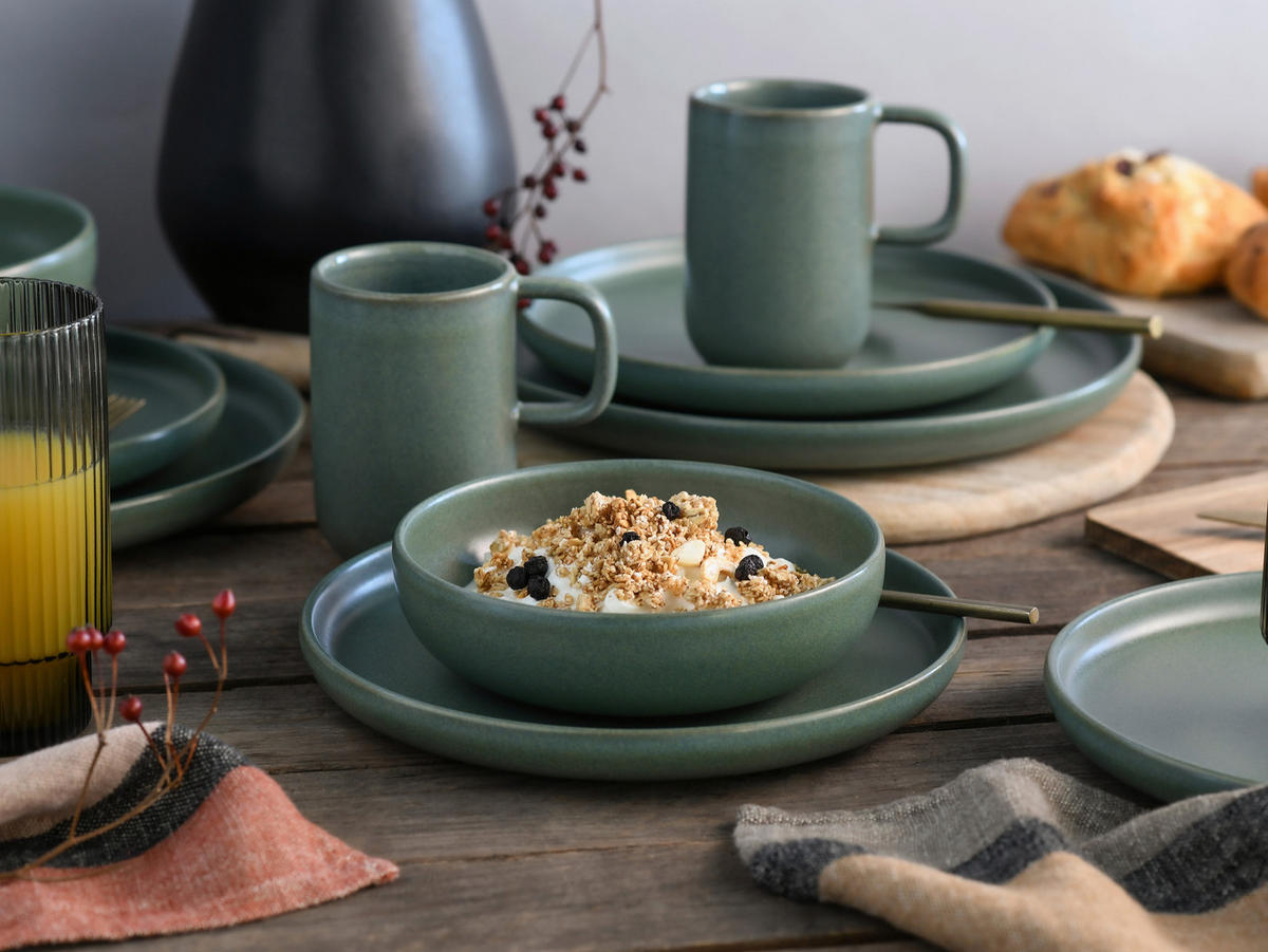 KOMBISERVICE Uno 16-teilig  - Salbeigrün, Basics, Keramik - Creatable