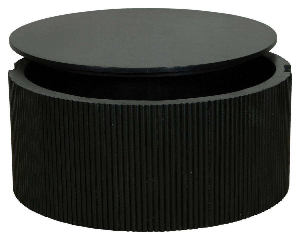 COUCHTISCH Mangoholz massiv rund Schwarz  - Schwarz, Design, Holz (80/36/80cm) - MID.YOU