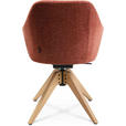 ARMLEHNSTUHL  in Velours  - Eichefarben/Rot, Design, Holz/Textil (58/82,5-85,2/60cm) - Johann Jakob