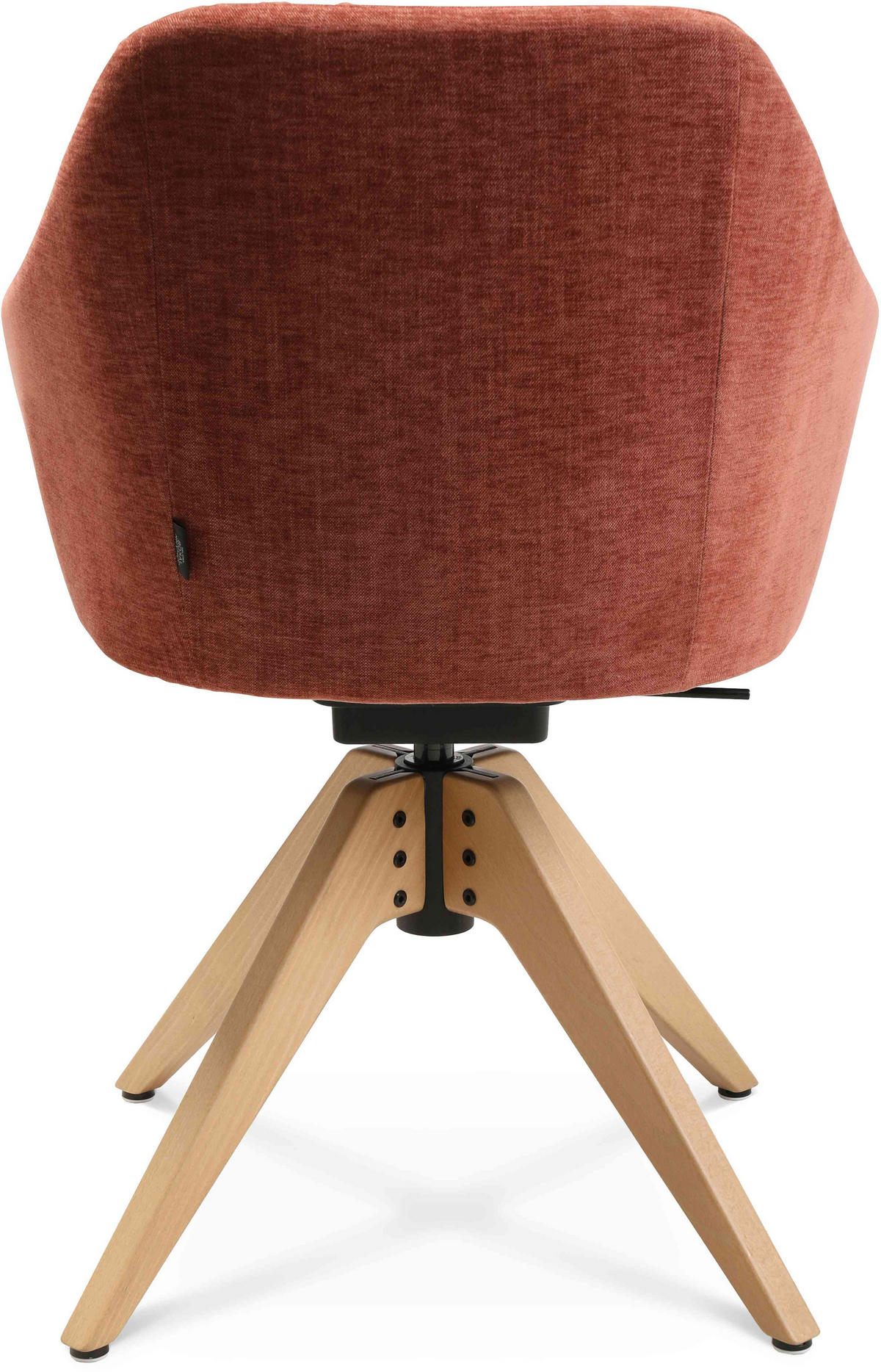 ARMLEHNSTUHL  in Velours  - Eichefarben/Rot, Design, Holz/Textil (58/82,5-85,2/60cm) - Johann Jakob