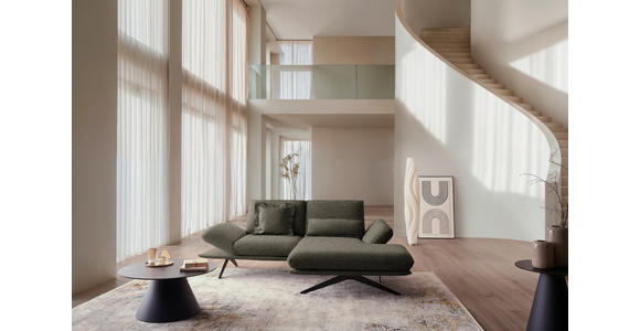 ECKSOFA  in Flachgewebe Braun Rücken echt, Armteilverstellung, Relaxfunktion  234/155 cm  - Schwarz/Braun, Design, Textil/Metall (234/155cm) - Dieter Knoll